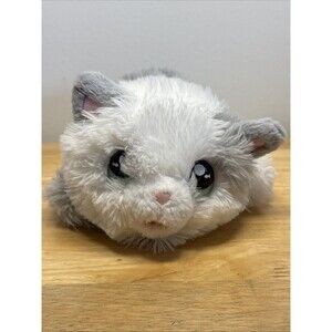 Little Live Pets My Kitty's Home White Gray Plush Toy Cat Works 8” No House